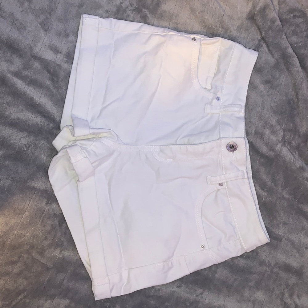 White wax jean Butt i love you jean shorts